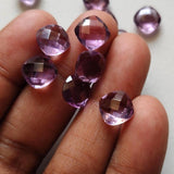 8-8.5mm Amethyst Cabochon, Natural Cushion Cut Check board Both Side Faceted