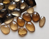 12-16mm Beer Colored Crystal Quartz Rose Cut Cabochon, 5 Pieces Orange Yellow