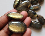 19-25mm Labradorite Plain Cabochons, Labradorite Flat Back Cabochons
