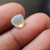 6.9mm Ethiopian Opal Faceted Heart Cut Stone, 0.85 Cts Faceted Fire Opal