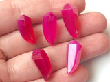 15-20 mm Hot Pink Chalcedony Horn Beads, Pink Chalcedony Faceted Bead