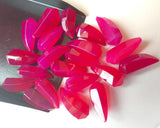 15-20 mm Hot Pink Chalcedony Horn Beads, Pink Chalcedony Faceted Bead