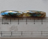 28mm Labradorite Both Side Faceted Stick Gemstones, Loose 1Pc Labradorite