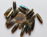 28mm Labradorite Both Side Faceted Stick Gemstones, Loose 1Pc Labradorite