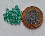 4mm Green Onyx Faceted Cabochons, Calibrated Green Onyx Flat Back Cabochons
