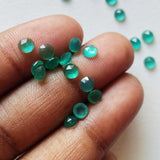 4mm Green Onyx Faceted Cabochons, Calibrated Green Onyx Flat Back Cabochons