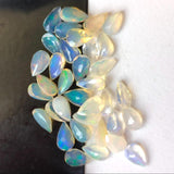 6x9mm Huge Ethiopian Opal, Pear Faceted Fancy Cut Stone For Ring/Jewelry, 0.7CTW