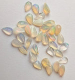 6x9mm Huge Ethiopian Opal, Pear Faceted Fancy Cut Stone For Ring/Jewelry, 0.7CTW