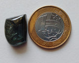 12x17mm Green Tourmaline Cabochon, Loose Tourmaline Fancy Shape Flat Back