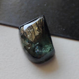 12x17mm Green Tourmaline Cabochon, Loose Tourmaline Fancy Shape Flat Back