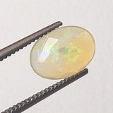 6x8mm Ethiopian Opal Oval Rose Cut Flat Back Cabochons, 1 Pc Natural Rare