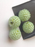 19mm Light Green Glass Beads Round Balls, 2 Pcs Matched Pair Earrings