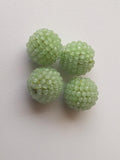 19mm Light Green Glass Beads Round Balls, 2 Pcs Matched Pair Earrings