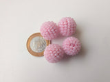 19mm Rose Pink Glass Beads Round Balls, 2 Pcs Matched Pair Earrings