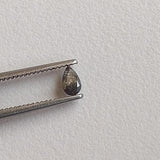 4x2.5mm Salt And Pepper Pear Diamond, Clear Black Pear Shaped Faceted Rose Cut