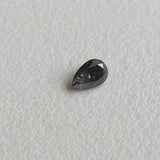 4x2.5mm Salt And Pepper Pear Diamond, Clear Black Pear Shaped Faceted Rose Cut