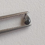 4x2.5mm Salt And Pepper Pear Diamond, Clear Black Pear Shaped Faceted Rose Cut