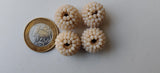19mm Peach Glass Beads Round Balls, 2 Pcs Matched Pair Earrings, Fancy 19mm