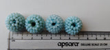 19mm Aqua Glass Beads Round Balls, 2 Pcs Matched Pair Earrings, Fancy Blue Beads