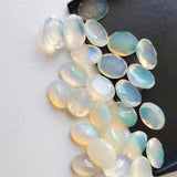 6x8mm Huge Ethiopian Opal, Oval Faceted Opal, Fancy Cut Stone For Ring, Faceted Cabochon, 0.85CTW