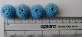 19mm Blue Glass Beads Round Balls, 2 Pcs Matched Pair Earrings, Fancy Blue Beads