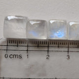 8-12mm Rainbow Moonstone Plain Cabochons, 5 Pieces Rainbow Moonstone With Fire