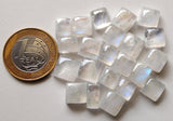8-12mm Rainbow Moonstone Plain Cabochons, 5 Pieces Rainbow Moonstone With Fire