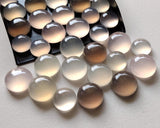 10-12mm Round Chalcedony Cabochons, Multi Color Plain Round Chalcedony Flat Back