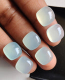 10mm Aqua Chalcedony Plain Square Cabochons, Aqua Plain Square Flat Back