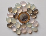 10x14mm Oval Chalcedony Cabochons, Multi Color Plain Oval Chalcedony