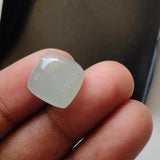 12mm Aquamarine Plain Square Flat Back Cabochon, 2 Pieces Milky Aquamarine