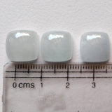 12mm Aquamarine Plain Square Flat Back Cabochon, 2 Pieces Milky Aquamarine