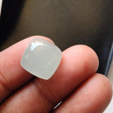 14mm Aquamarine Plain Square Cabochon, Milky Aquamarine Square Flat Back