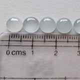 7mm Aquamarine Plain Cabochon, Milky Aquamarine Plain Round Flat Back Cabochon