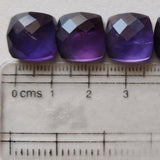 13-14mm Amethyst Square Checker Cut Flat Back Cabochon Amethyst Cushion Cabochon