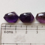 14-16mm Amethyst Rose Cut, Purple Fancy Shape Flat Back Rose Cut Faceted