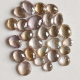 8.5-12mm Ametrine Rose Cut Cabochons, Ametrine Free Form Shape Faceted
