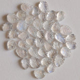 7-11mm Rainbow Moonstone Cabochons, Natural Hand Carved Leaf Shape Cabochons