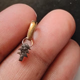 7x4.2mm Black Rough Diamond Pendant, Ready to Wear Black Christmas Tree Shape