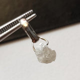 1 Pc White Rough Diamond Pendant, Ready to Wear White Raw Uncut Diamond