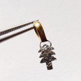 8.6x5.4mm Black Rough Diamond Pendant, Ready to Wear Black Christmas Tree Shape