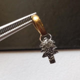 8.6x5.4mm Black Rough Diamond Pendant, Ready to Wear Black Christmas Tree Shape