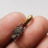 8.6x5.4mm Black Rough Diamond Pendant, Ready to Wear Black Christmas Tree Shape