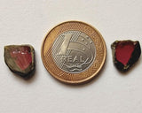 13x15.5mm Rare Watermelon Tourmaline Rough Slices, 13x15.5mm OOAK Matched Pair