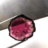 16x18mm Rare Watermelon Tourmaline Rough Slice, OOAK Watermelon Tourmaline Slice Pendant