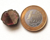 16x18mm Rare Watermelon Tourmaline Rough Slice, OOAK Watermelon Tourmaline Slice Pendant
