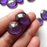 16-18mm Amethyst Hydro Quartz Rose Cut Cabochons, Amethyst Rosecut Cabochons