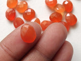 9mm Carnelian Rose Cut Cabochons, Carnelian Rose Cut Flat Back Cabochons