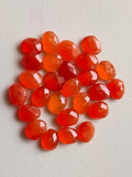 9mm Carnelian Rose Cut Cabochons, Carnelian Rose Cut Flat Back Cabochons