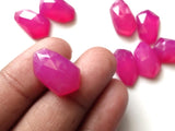 14-15mm Hot Pink Chalcedony Fancy Cabochon, 5 Pcs Loose Hot Pink Chalcedony